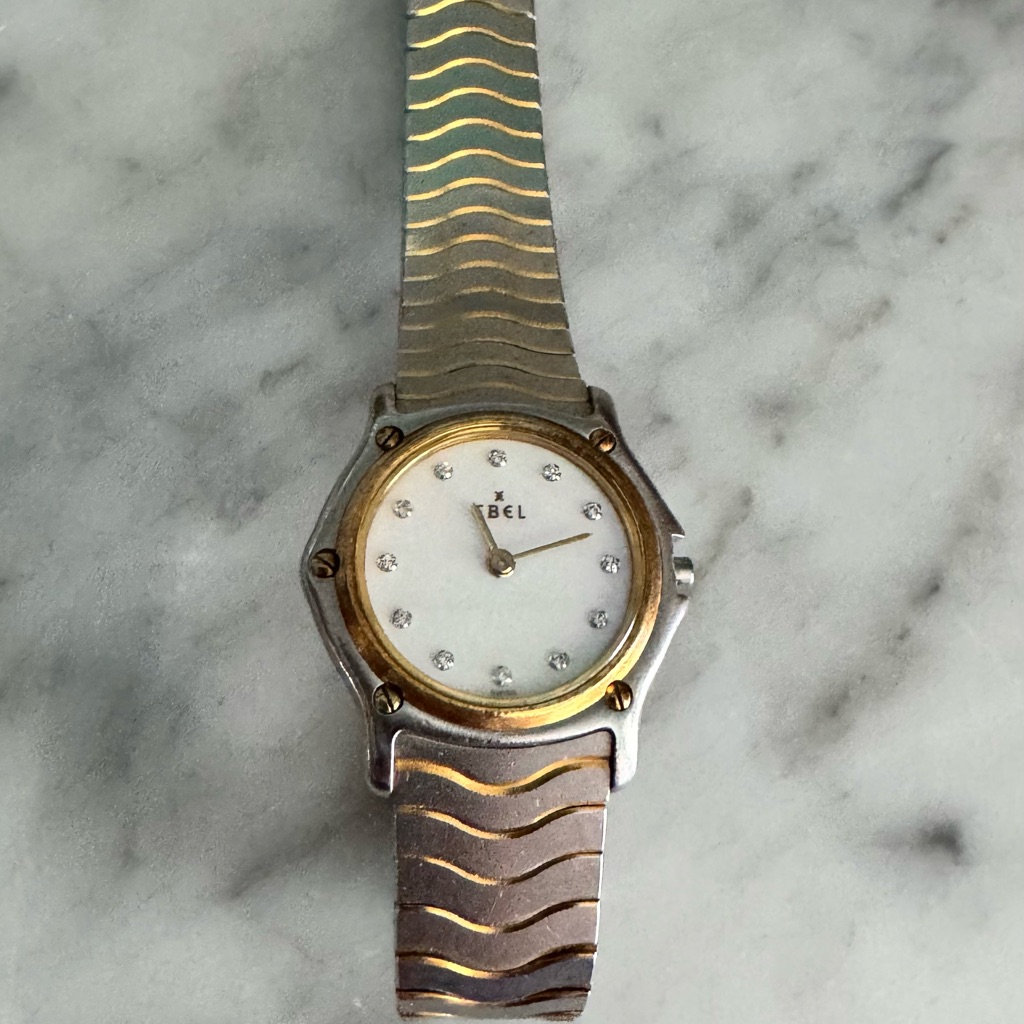 Ebel Sportwave Mother Of Pearl Diamond Dial With 18k Gold